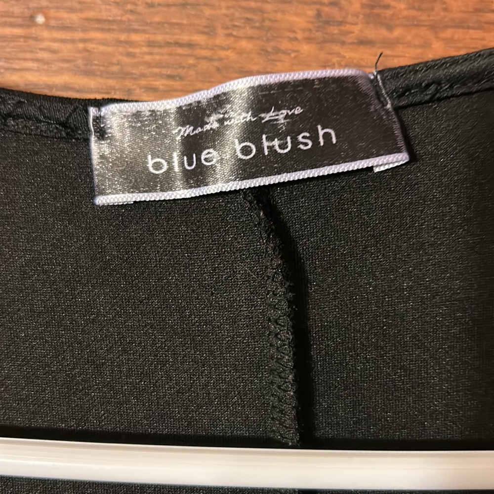 Blue Blush Black Wrap Dress with Grommet sz L - Picture 4 of 9